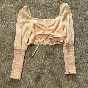 Privy pale pink cropped top